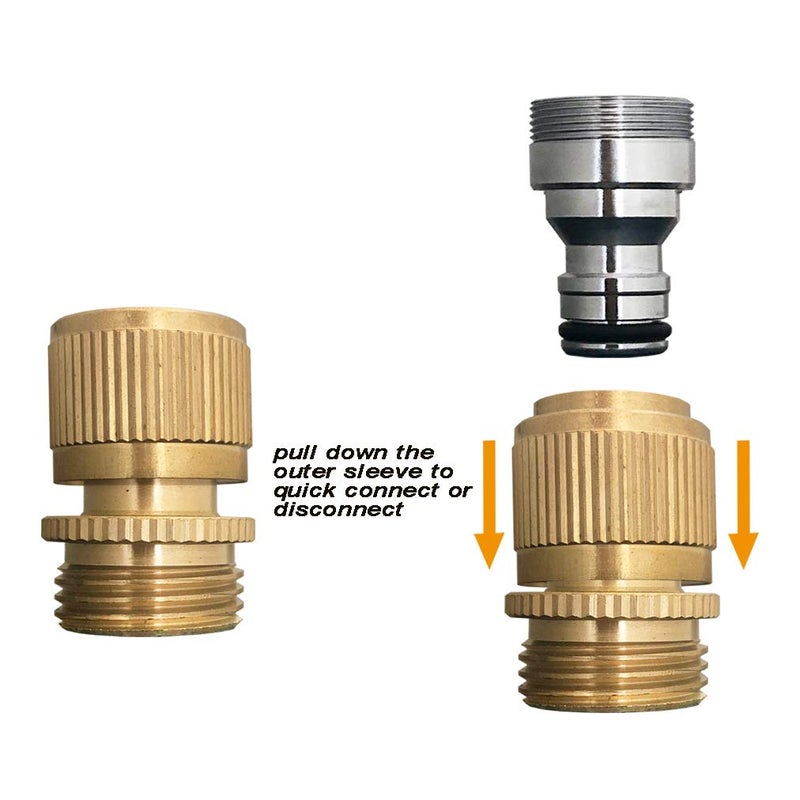 MISSMIN snap adapter quick connect to garden hose, quick snap connector to 3/4 inch GHT female for washer, indoor sink quick-fit attachment - Image 4